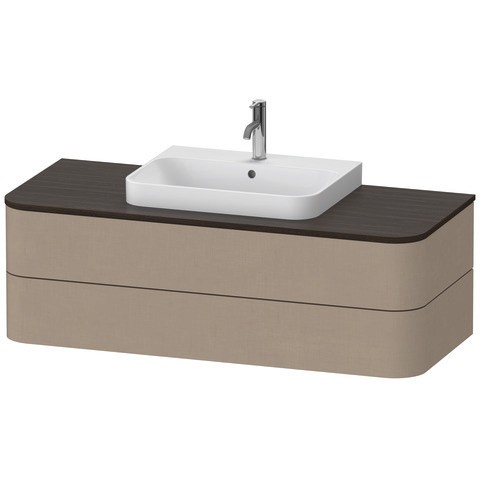 Duravit Happy D.2 Plus Konsolenwaschtischunterbau wandhängend Leinen Matt 1300x550x408 mm - HP496207