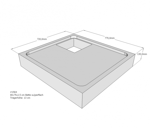 Neuesbad Wannenträger für Bette superflach 75x80x3,5