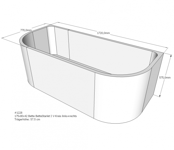 Neuesbad Wannenträger für Bette Starlet 1 175x80 oval