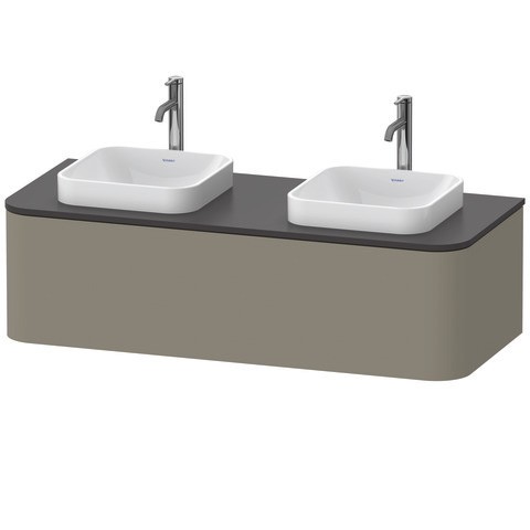 Duravit Happy D.2 Plus Konsolenwaschtischunterbau wandhängend Stein Grau Seidenmatt 1300x550x354 mm