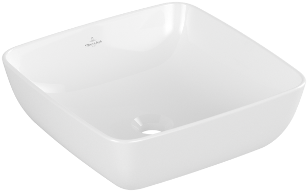 Villeroy & Boch Aufsatzwaschtisch Artis 4178 410x410mm ohne Hahnloch ohne Überlauf Eckig Stone White