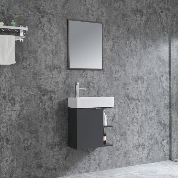 Neuesbad Serie 80 Gäste-Waschtischset B:50, H:60, T:24cm, grau