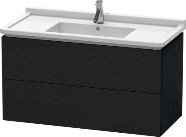 Duravit L-Cube Waschtischunterbau wandhängend Eiche Schwarz Matt 1020x469x558 mm - LC626601616