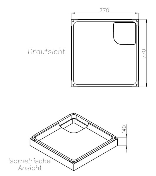 Neuesbad Wannenträger für Kaldewei Superplan NEU 90x90x2,5
