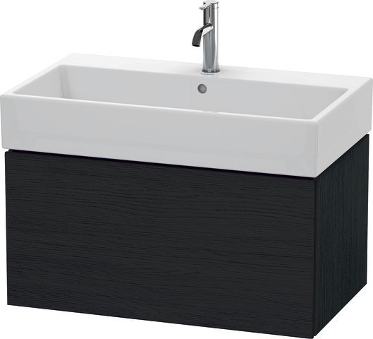 Duravit L-Cube Waschtischunterbau wandhängend Eiche Schwarz Matt 784x459x394 mm - LC617701616