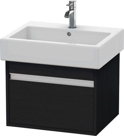 Duravit Ketho Waschtischunterbau wandhängend Eiche Schwarz Matt 550x440x410 mm - KT668601616