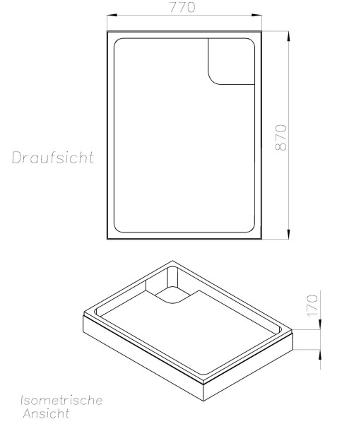 Neuesbad Wannenträger für Kaldewei Duschplan 80x90x6,5