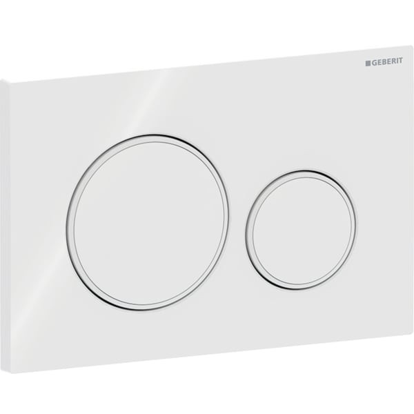 Geberit Betätigungsplatte Sigma20, für 2-Mengen-Spülung weiß, weiß matt, 115882111