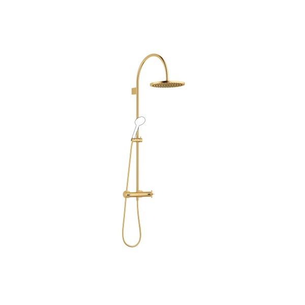 Dornbracht Showerpipe mit Brausethermostat VAIA 34460809 Messing gebürstet (23kt Gold)