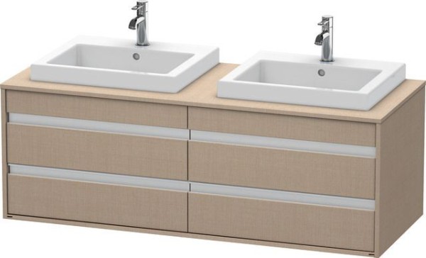 Duravit Ketho Konsolenwaschtischunterbau wandhängend Leinen Matt 1400x550x496 mm - KT6757B7575