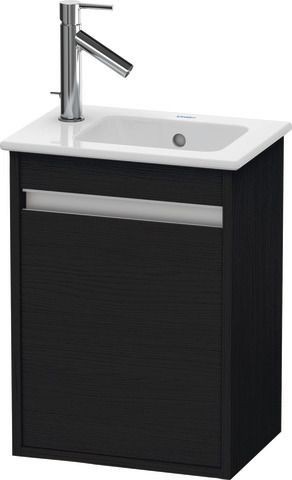 Duravit Ketho Waschtischunterbau wandhängend Eiche Schwarz Matt 400x285x550 mm - KT6417R1616