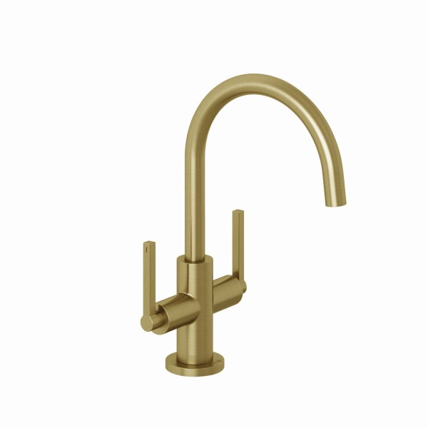 Kludi NOVA FONTE Waschtischarmatur PURISTIC Einlochmontage Brushed Gold, 20118N015