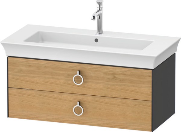 Duravit White Tulip Waschtischunterbau wandhängend Natur Eiche & Graphit Matt & Hochglanz 984x458x41
