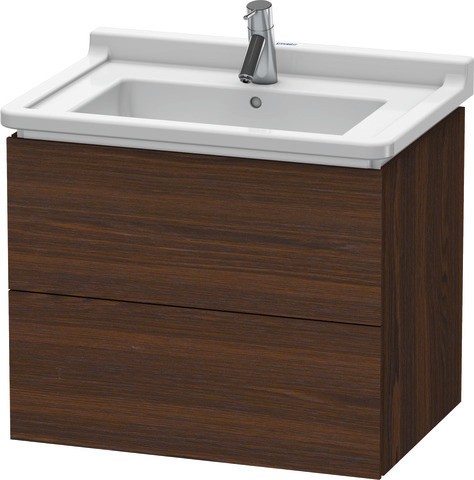 Duravit L-Cube Waschtischunterbau wandhängend Nussbaum gebürstet Matt 670x469x558 mm - LC626406969