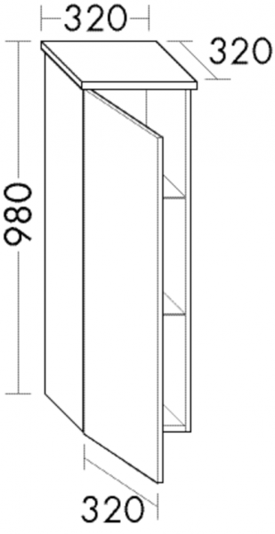 Burgbad Halbhochschrank Orell HGL 980x320x325 Dunkelgrau Hochglanz, UHGZ032RF2662