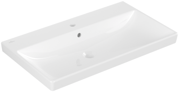 Villeroy & Boch Schrankwaschtisch Avento, 1 Hahnloch, mit Überlauf, WeißAlpin