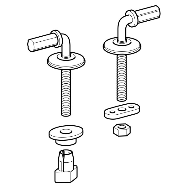 Geberit Set Scharniere für WC-Sitz Befestigung von unten, Edelstahl, 598051000