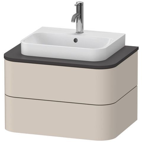 Duravit Happy D.2 Plus Konsolenwaschtischunterbau wandhängend Taupe Supermatt 650x480x408 mm - HP496