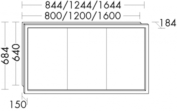 Burgbad Spiegelschrank Crono HGL 684x1644x184 Crono HGL, SPHV1601020