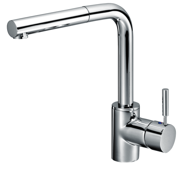 Kaja Ipuri Niederdruck-Spültischarmatur m. schwenk- u. ausziehbarem Auslauf, edelstahloptik