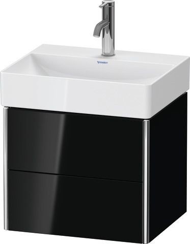 Duravit XSquare Waschtischunterbau wandhängend Schwarz Hochglanz 484x390x397 mm - XS430504040