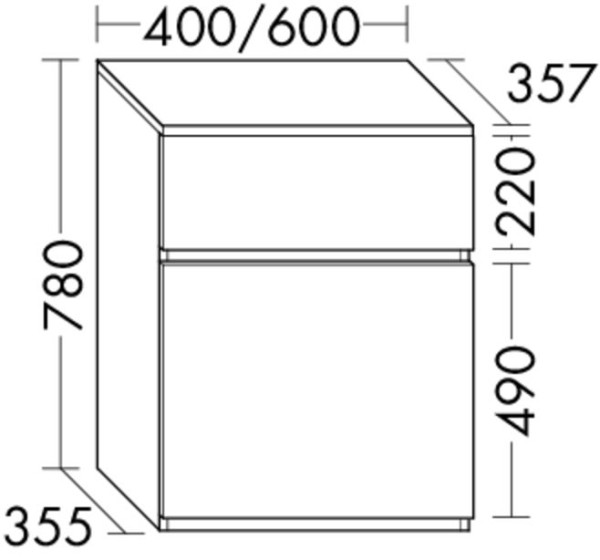 Burgbad Unterschrank Lin20 HGL 780x400x357 Salbeigrau Ultramatt, USJG040F5931