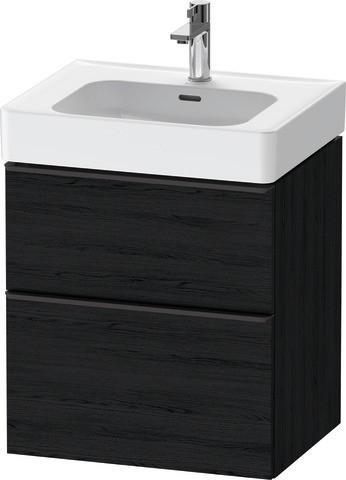 Duravit D-Neo Waschtischunterbau wandhängend Eiche Schwarz Matt 584x452x625 mm - DE43760BD160000