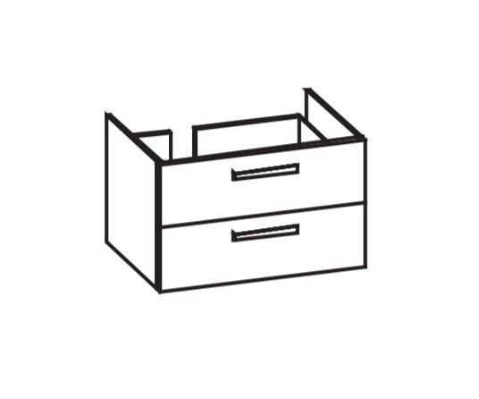 Artiqua 411 Waschtischunterschrank für P3 Comforts 233385 Becken links Quarzgrau Hochglanz Select, 4