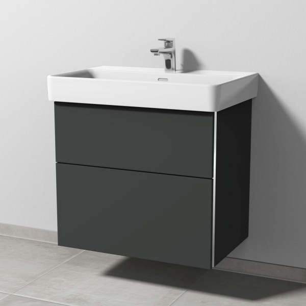 Sanipa 3way Waschtischunterbau zu Laufen Pro S Waschtisch mit 2 Auszügen, Graphit-Matt