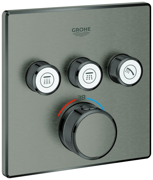 GROHE Thermostat Grohtherm SmartControl 29126 eckig FMS 3 ASV hard graphite geb., 29126AL0