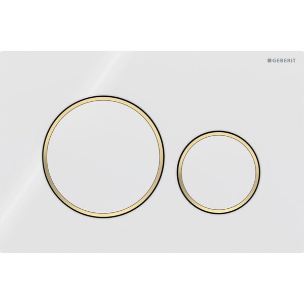 Geberit Betätigungsplatte Sigma20, für 2-Mengen-Spülung weiß / vergoldet / weiß, 115882KK1