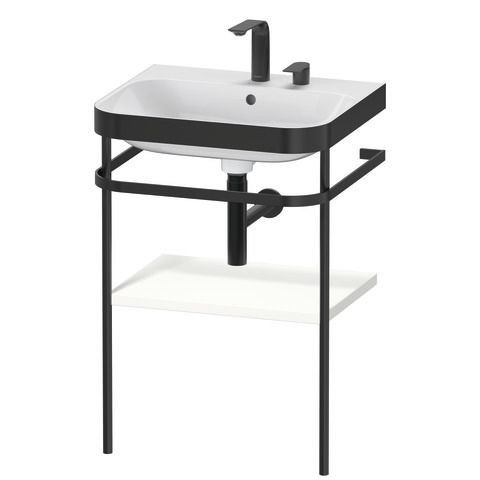 Duravit Happy D.2 Plus c-bonded Set mit Metallkonsole Weiß Seidenmatt 575x490x850 mm - HP4735E3636