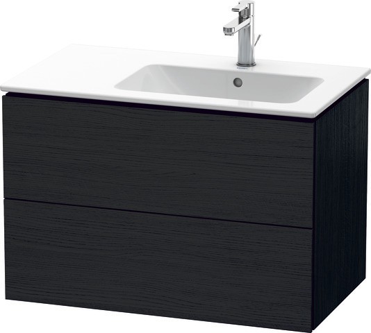 Duravit L-Cube Waschtischunterbau wandhängend Eiche Schwarz Matt 820x481x550 mm - LC629201616