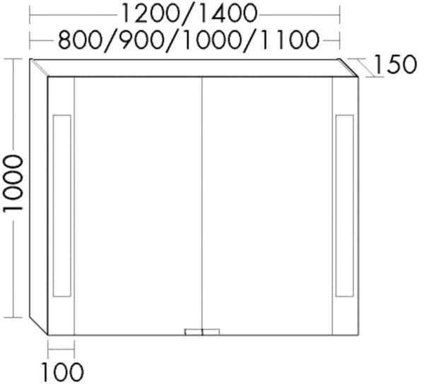 Burgbad Spiegelschrank rc40 Melamin 1000x1000x150 Melamin Weiß, SPOI100F4700