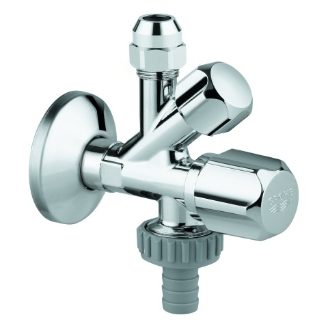 Grohe Kombi-Eckventil 22036 DN15 1/2''x3/8''x3/4'' selbstd. A.-gew. chrom, 22036000