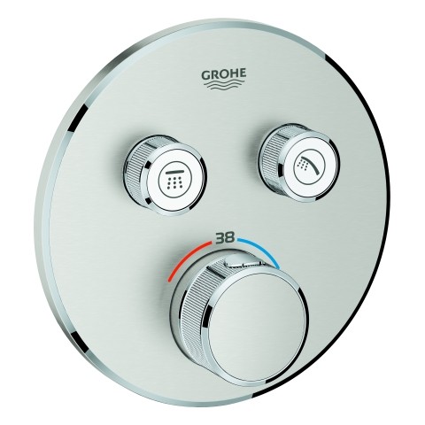 GROHE Thermostat Grohtherm SmartControl 29119 FMS rund 2 ASV supersteel, 29119DC0