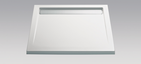 HSK Acryl Quadrat-Duschwanne super-flach 90 x 90 x 3,5 cm, mit integrierter Ablaufrinne