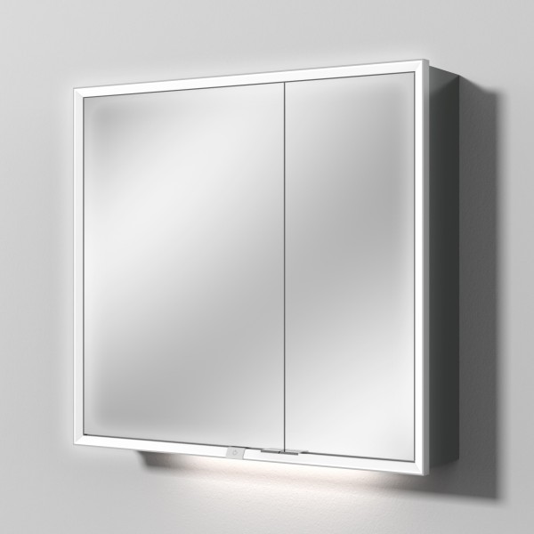 Sanipa Reflection Spiegelschrank MILO 80 mit LED-Beleuchtung, Anthrazit-Glanz, AU03279