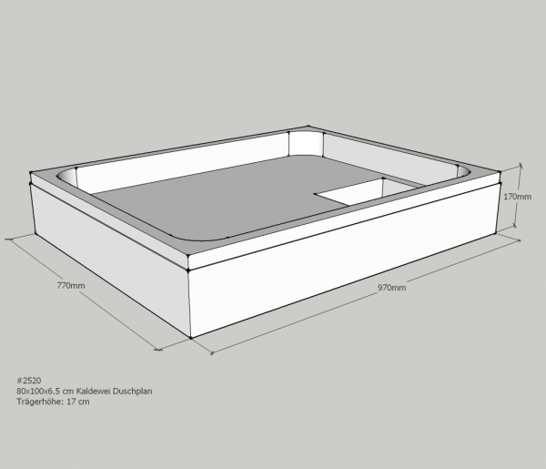 Neuesbad Wannenträger für Kaldewei Duschplan 100x80x6,5