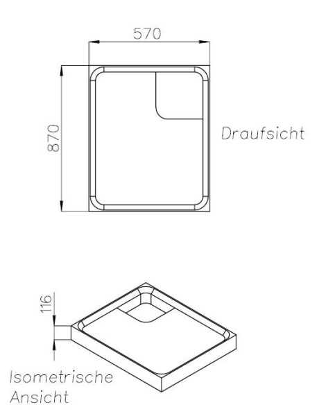 Neuesbad Wannenträger für Bette superflach superflach 600x900x25