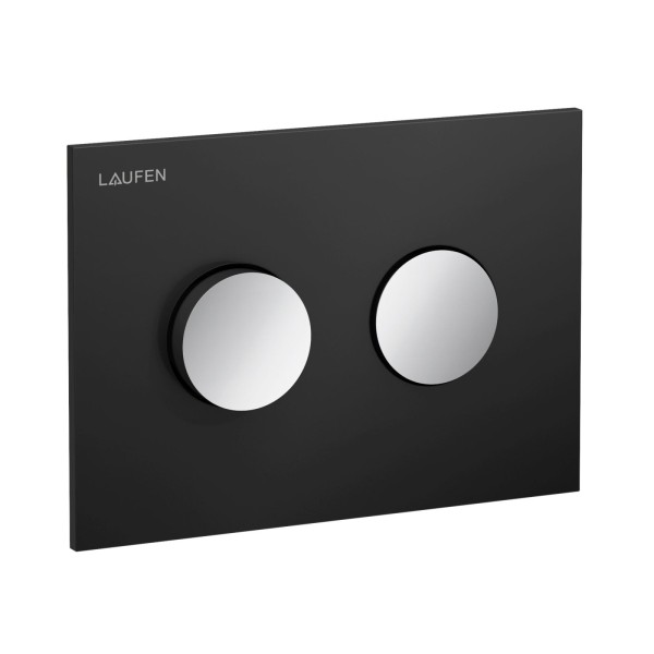 Laufen Betätigungsplatte GROOVE INEO mit Dual-Flush schwarz matt/Tasten chrom, H9001171230001