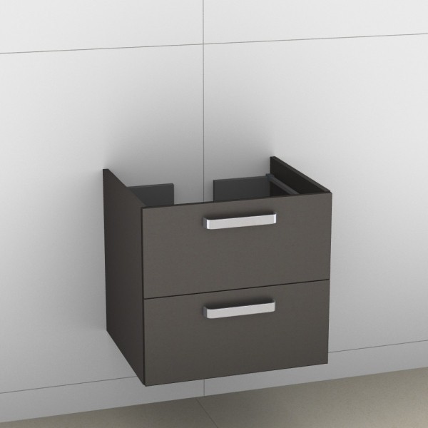 Artiqua 414 Waschtischunterschrank für Subway 613665, 613667, Stahlgrau Metallic, 414-WU2L-V16-7141-