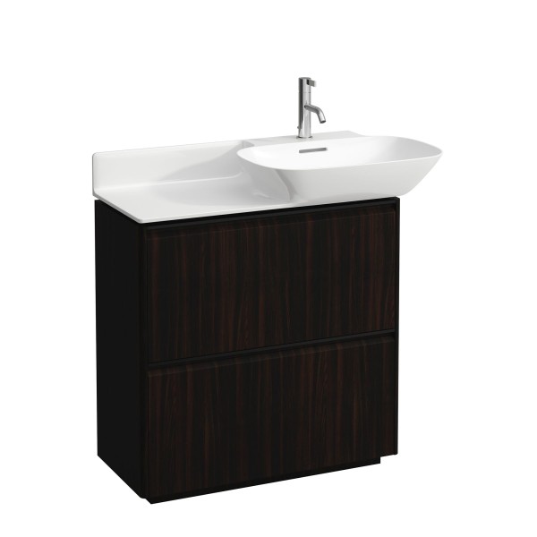 LAUFEN Waschtischunterschrank BASE 348x769x768 bodenst. 2Schubl Griff schwarz f.WT H813301/2 ulme du