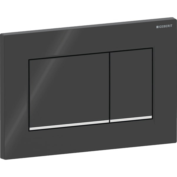 Geberit Betätigungsplatte Sigma30, für 2-Mengen-Spülung schwarz / glanzchrom / schwarz, 115883KM1