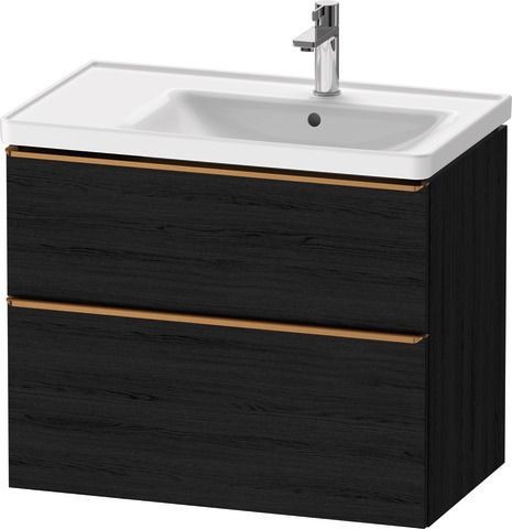 Duravit D-Neo Waschtischunterbau wandhängend Eiche Schwarz Matt 784x452x625 mm - DE4358004160000