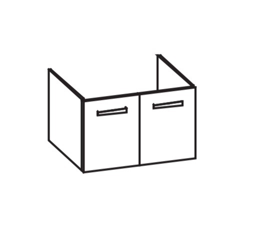 Artiqua 411 Waschtischunterschrank für Darling New 049983, Sangallo Grau quer, 411-WU2T-D51-7154-432