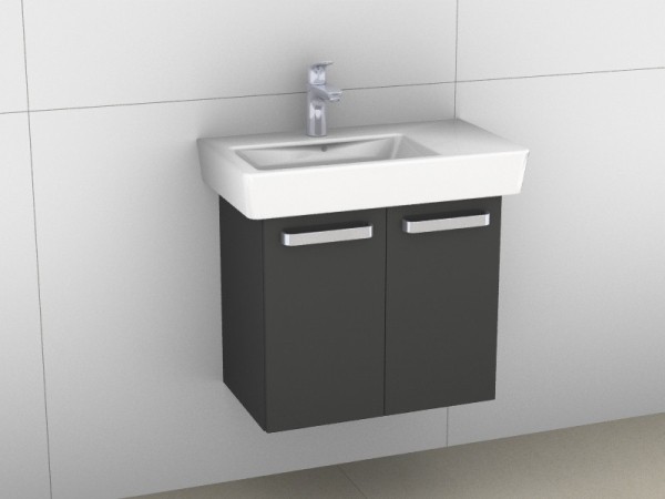 Artiqua 413 Waschtischunterschrank für Renova Compact 226165, 226265 Anthrazit Glanz, 413-WU2T-K120-