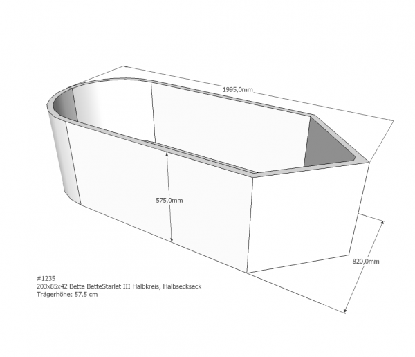 Neuesbad Wannenträger für Bette Starlet 3 203x85 oval