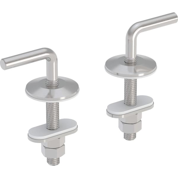 Geberit Set Scharniere für WC-Sitz Befestigung von unten, Edelstahl, 598051000