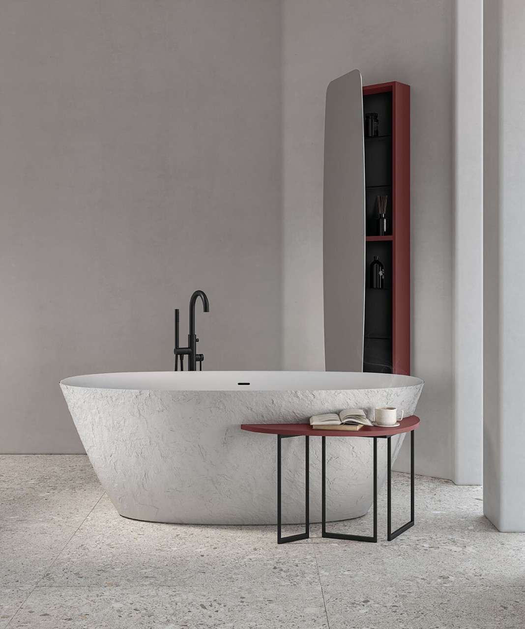 Fiora Beistelltisch Midnight rechts für Touchy Badewanne MTOUCHYD